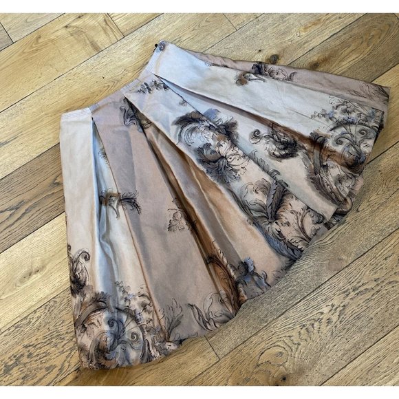 PRADA Silk Pleated Bubble Midi Paisley Skirt 6 - Picture 8 of 10